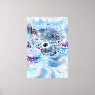 Dreamy Winter Wonderland Lights Canvas Print