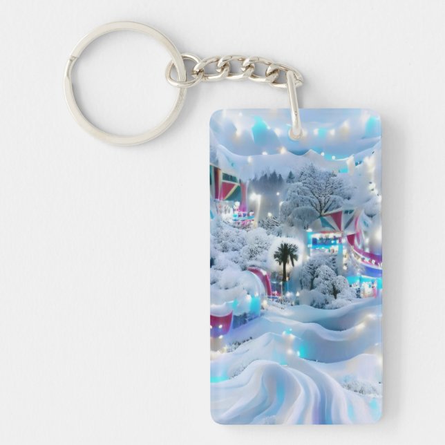 Dreamy Winter Wonderland Lights Key Ring (Front)