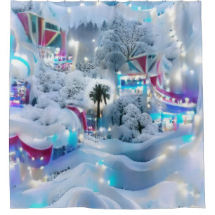 Dreamy Winter Wonderland Lights Shower Curtain