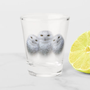 Dreamy Wisdom of Snowy Owls Family Shot Glass