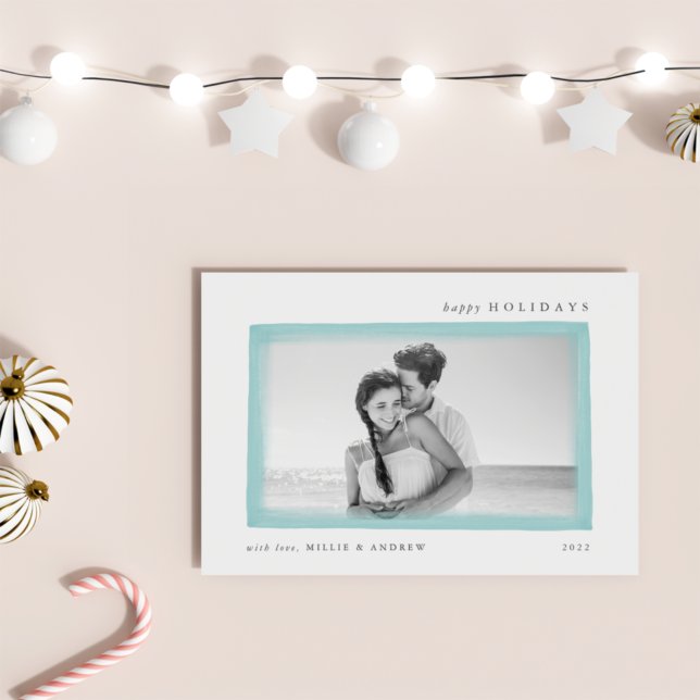 Dreamy Wish Holiday Photo Card | Aqua (Creator Uploaded)