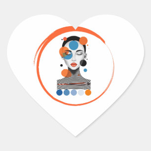 dreamy woman heart sticker
