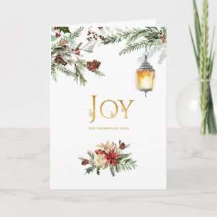 Dreamy Woodland Evergreen Holiday Photo Card