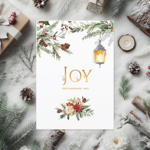 Dreamy Woodland Evergreen Holiday Photo Card