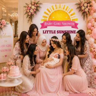 Dreamy Yellow Pink Baby Shower Artwork Tapestry
