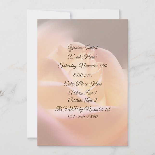 Dreamy Yellow Rose Floral Party  Invitation (Front)