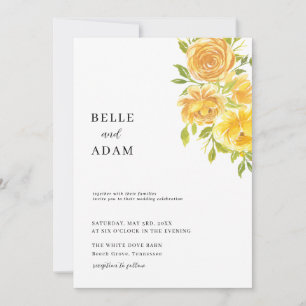 Dreamy Yellow Rose Wedding Invitation