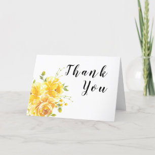Dreamy Yellow Rose Wedding Thank You Card
