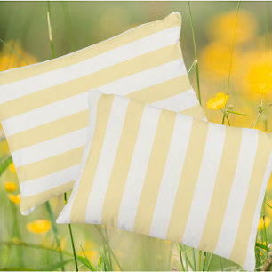 Dreamy Yellow White Stripe Decorative Cushion