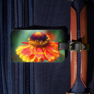 Dreamy Zinnia Flower Personalised  Luggage Tag