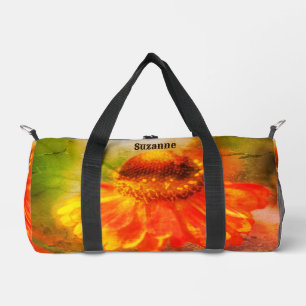 Dreamy Zinnia Flower Vintage Personalised Duffle Bag