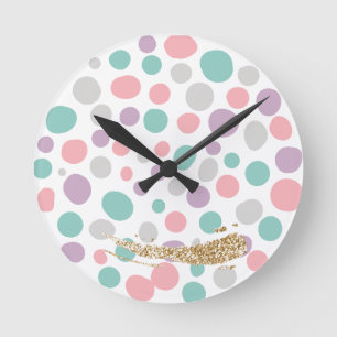 'DreamyPastels' Round Clock