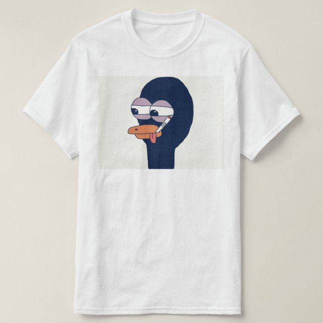 DreamySupply Smoking Duck Men's White T-Shirt (Design Front)