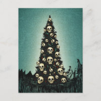 Dreary Christmas Tree With Skulls