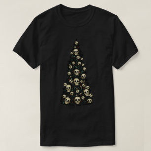Dreary Christmas Tree With Skulls T-Shirt