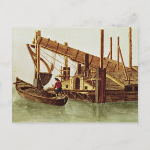 Dredging a canal postcard