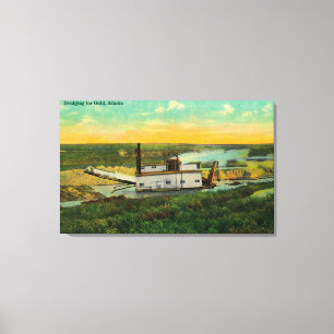 Dredging for GoldMining in AlaskaState Canvas Print