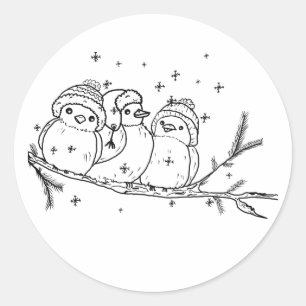 Drei Vögel Classic Round Sticker