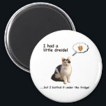 Dreidel Cat Magnet<br><div class="desc">Kitty had a little dreidel,  but he batted it under the fridge. Happy Hannukah.</div>