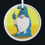 Dreidel Gnome Glass Tree Decoration<br><div class="desc">The Dreidel gnome is here and ready to help you learn!</div>