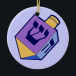 dreidel hanging ornament<br><div class="desc">A 2 sided ornament for Hanukkah. An old fashioned child's toy. A dreidel of blue,  purple,  navy and gold. Symbol of shin on front side of spinning top.</div>
