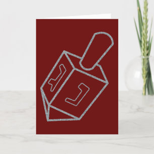 Dreidel Hanukkah Glitter Greeting Card