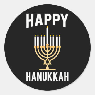 Dreidel Menorah Funny Chanukah Happy Hanukkah Classic Round Sticker