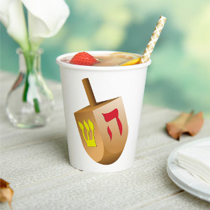 Dreidel Paper Cups