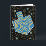 "Dreidel Pinwheel" Greeting Card w Envelope<br><div class="desc">"Dreidel Pinwheel, Blue/Gold" Greeting Card with Envelope. To personalise, delete text inside card and replace with your own message. Choose your favourite font style, colour, and size. Background colour can be changed out by selecting a new background colour. Thanks for stopping and shopping by. Much appreciated!!! Happy Hanukkah! Size: Standard...</div>
