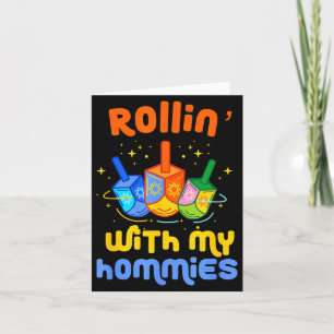 Dreidel Rollin With Homies Funny Jewish Menorah Card