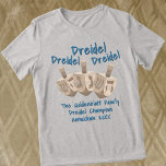 Dreidel Rustic Oak Champion Hanukkah Funny<br><div class="desc">A funny Dreidel Dreidel Dreidel T-Shirts with personalised text is a great treat for yourself or as a gift for everyone in the family on one of the eight nights of Chanukah. Three faux oak wood dreidels twirl in the centre of the tee shirt and are surrounded by text in...</div>