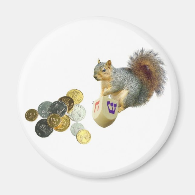 Dreidel Squirrel Magnet (Front)