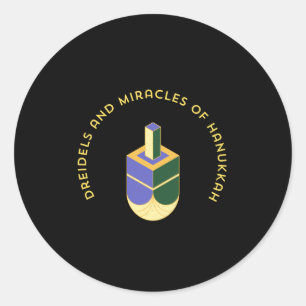 DREIDELS AND MIRACLES OF HANUKKAH CLASSIC ROUND STICKER