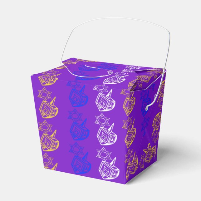 Dreidels + Stars Favour Box (Front Side)