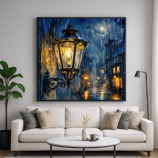 Drenched Lantern - Pastel Impressionistic Style Poster