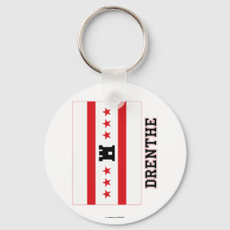 Drenthe Flag with name Key Ring