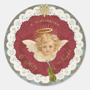 Dresden Blonde Angel Round Sticker Seal