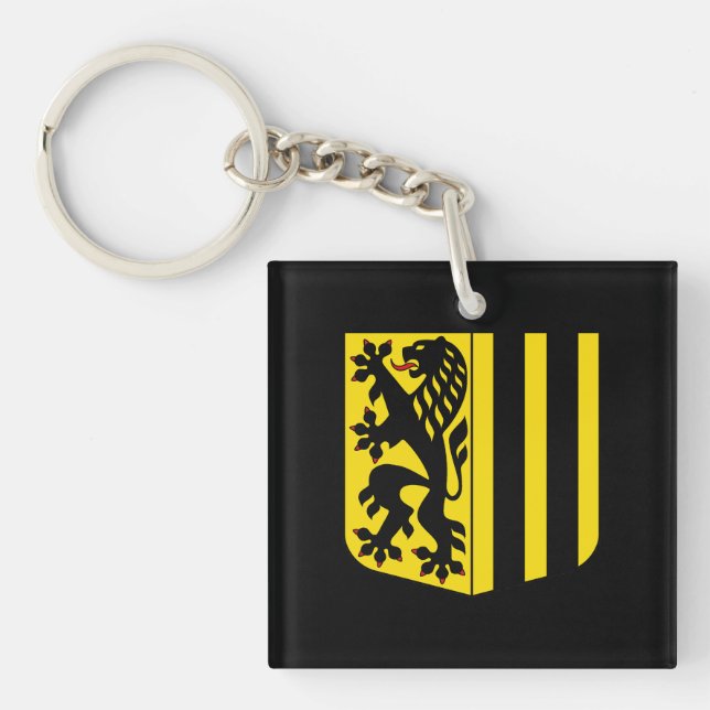 Dresden emblem Germany flag symbol coat arms Key Ring (Front)