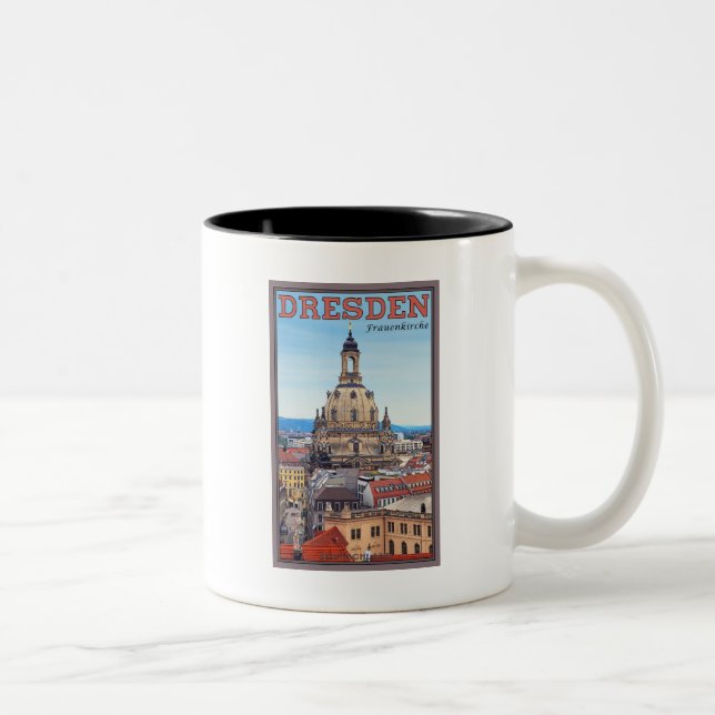 Dresden - Frauenkirche Two-Tone Coffee Mug (Right)