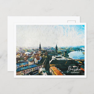 Dresden Germany Beautiful Oil Paint Landscape Postcard