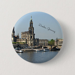 Dresden, Germany cityscape 6 Cm Round Badge