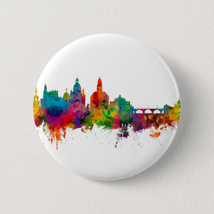 Dresden Germany Skyline 6 Cm Round Badge