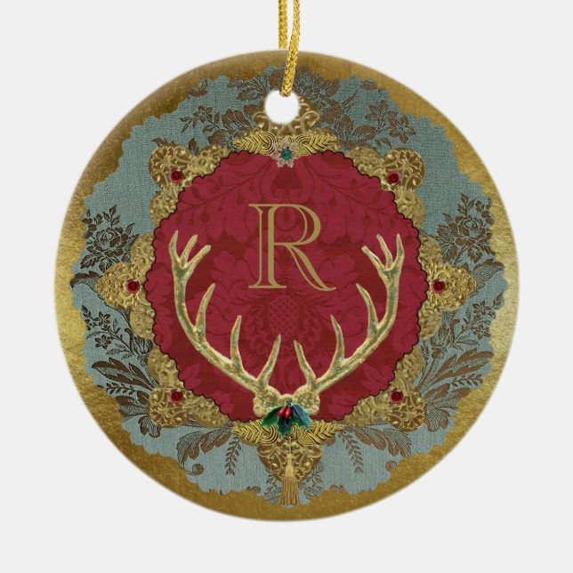 Dresden 'Lordly' Ceramic Monogram Ornament (Front)