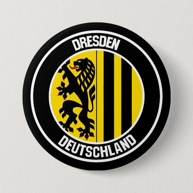 Dresden Round Emblem 7.5 Cm Round Badge (Front)