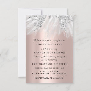 Dress Bridal Sweet 16th 15th Rose Silver Blush Gra Invitation