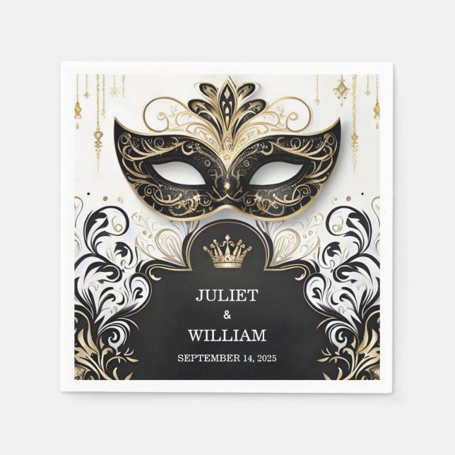 Dress Code Prom Costume Masquerade Ball Wedding Napkin (Front)