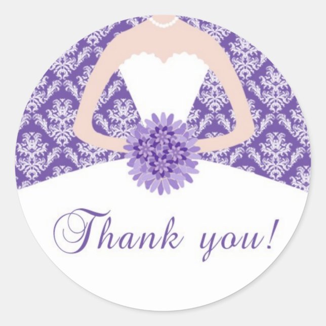 Dress Damask Gift Favour Label Sticker (Front)