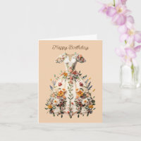 Dress Flower Art Birthday Card