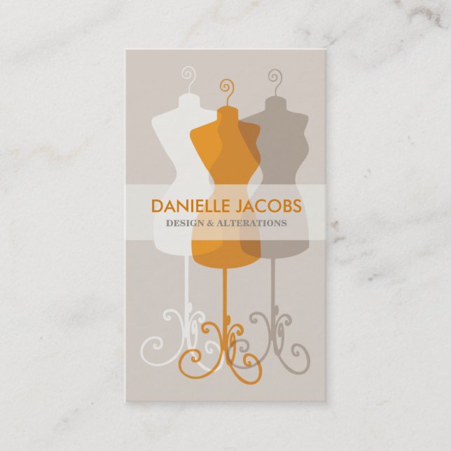 Dress Form Fashion Design Business Card (Front)