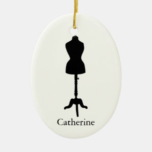 Dress Form Silhouette II - Personalise It Ceramic Tree Decoration